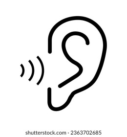 Ear listening noise icon. Vector.