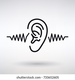  ear listens icon on a light background