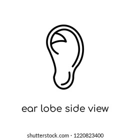 Ear lobe side view icon. Trendy modern flat linear vector Ear lobe side view icon on white background from thin line Human Body Parts collection, editable outline stroke vector illustration