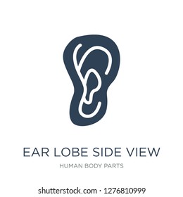 ear lobe side view icon vector on white background, ear lobe side view trendy filled icons from Human body parts collection, ear lobe side view vector illustration