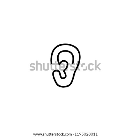 Ear lobe side view outline