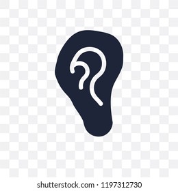 Ear lobe side view transparent icon. Ear lobe side view symbol design from Human Body Parts collection.