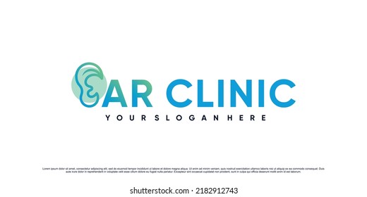 Ear logo design for medical clinic with creative concept Premium Vector