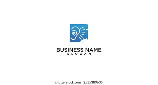 Ear logo design premium vector