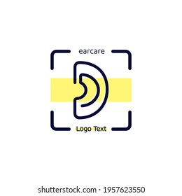 ear logo emblem  vector for hearing aid  health care