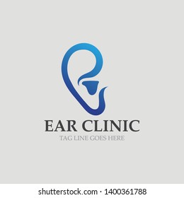 Ear logo hearing and symbol clinic 