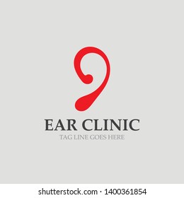 Ear logo hearing and symbol clinic 