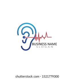 Ear logo hearing and symbol clinic