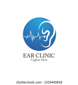 Ear logo hearing and symbol clinic