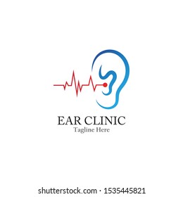 Ear logo hearing and symbol clinic