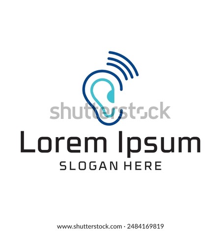 Ear logo hearing and symbol clinic vektor
