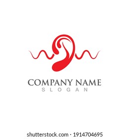 ear logo and symbol vector