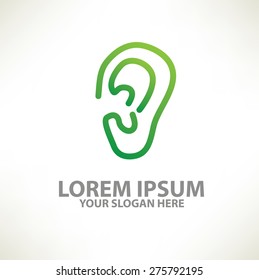 Ear logo template design on clean background,vector