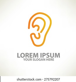 Ear logo template design on clean background,vector