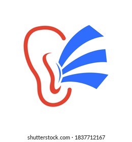 Ear logo  template vector icon hearing and symbol clinic