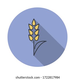 ear long shadow icon. Simple color vector of web icons for ui and ux, website or mobile application