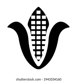 Ear of maize icon isolated vector illustration. High quality black style vector icon