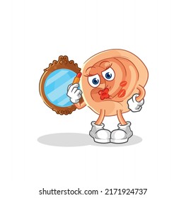 ear make up mascot. cartoon vector