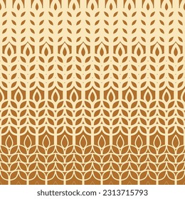 Ear of malt, corn, wheat seamless pattern. Repeating golden agriculture fiber. Repeated gold whole grains shape for decoration design prints. Repeat flat spikelet. Wheat ears. Vector illustration