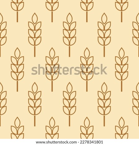 Ear of malt, corn, wheat seamless pattern. Repeating golden agriculture fiber. Repeated gold whole grains shape for decoration design prints. Repeat flat spikelet. Wheat ears. Vector illustration