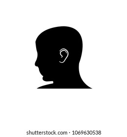 ear and man silhouette - vector illustrator