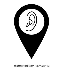 Ear - map pointer vector icon