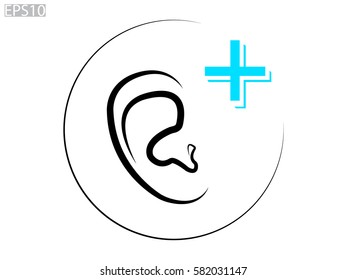 ear, medicine, icon, vector illustration eps10