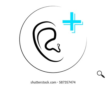 ear, medicine, icon, vector illustration eps10