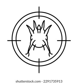 Ear mites. Common external parasites in dogs. Medical veterinarian sign, pictogram, icon. Vector illustration isolated on a transparent background