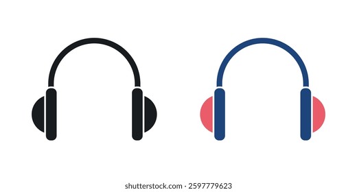 Ear muffs colored icon set. Stock Vector