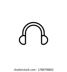 Ear muffs icon  in black line style icon, style isolated on white background