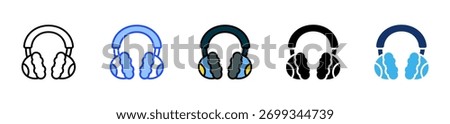 Ear Muffs Icon Collection With Multiple Styles