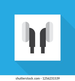 Ear muffs icon flat symbol. Premium quality isolated earpiece element in trendy style.