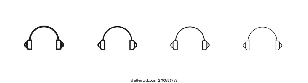 Ear muffs icon linear vector icon in a editable style.