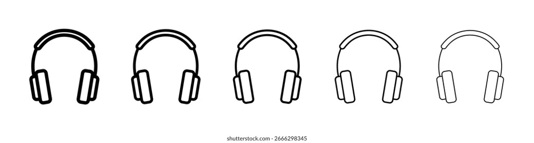 Ear muffs icon logo in stroke lines collection