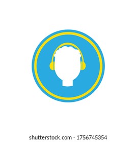 
Ear muffs icon. With safty illustration. Eps 10