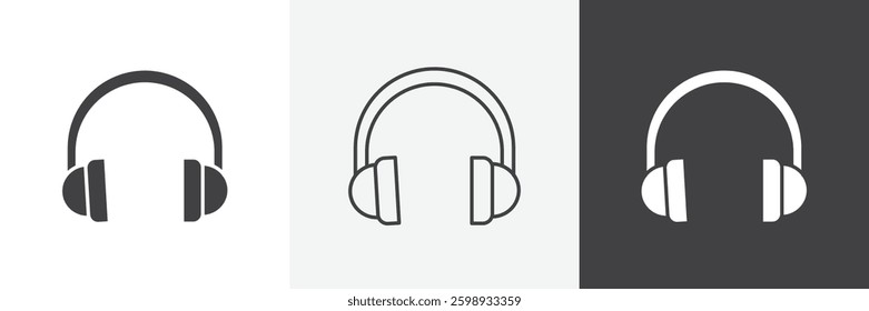 Ear muffs icons in Thin line black color. flat simple vector symbols illustration.