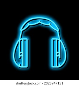 ear muffs neon light sign vector. ear muffs illustration