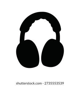 Ear muffs silhouette icon vector flat design.