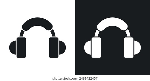 Ear muffs vector icon set in black color.