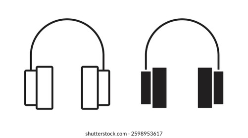 Ear muffs vector line icon illustration collection.