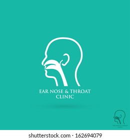 Ear, nose and throat clinic symbol - vector illustration