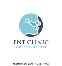 Ear Nose Throat ENT clinic logo icon vector, human face logo icon vector template on white background