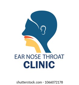 ear nose throat (ENT) logo for Otolaryngologists  clinic concept. vector illustration