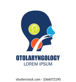 ear nose throat (ENT) logo for Otolaryngologists  clinic concept. vector illustration