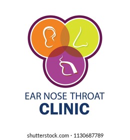 Ear Nose Throat (ENT) Logo For Otolaryngologists  Clinic Concept. Vector Illustration