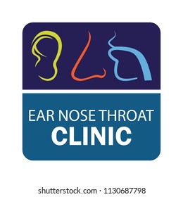 Ear Nose Throat (ENT) Logo For Otolaryngologists  Clinic Concept. Vector Illustration