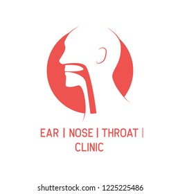 ear nose throat (ENT) logo for Otolaryngologists  clinic concept. vector illustration