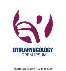 Ear Nose Throat (ENT) Logo For Otolaryngologists  Clinic Concept. Vector Illustration