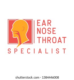 ear nose throat (ENT) logo for Otolaryngologists  clinic concept. vector illustration